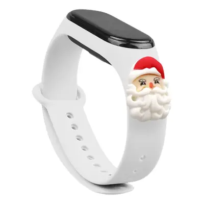 Vánoční náramek pro Xiaomi Mi Band 4 / Mi Band 3 Vánoční silikonový náramek bílý (Santa)