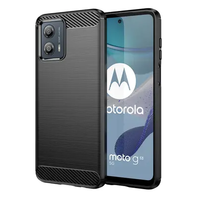 Karbonové pouzdro Motorola Moto G53 flexibilní silikonové karbonové pouzdro černé