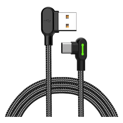 Úhlový kabel z USB na USB-C Mcdodo CA-5280 LED, 0,5 m (černý)