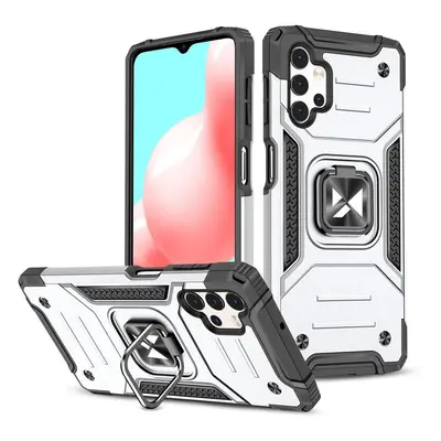 Wozinsky Ring Armor pancéřový hybridní kryt + magnetický držák Samsung Galaxy A73 stříbrný