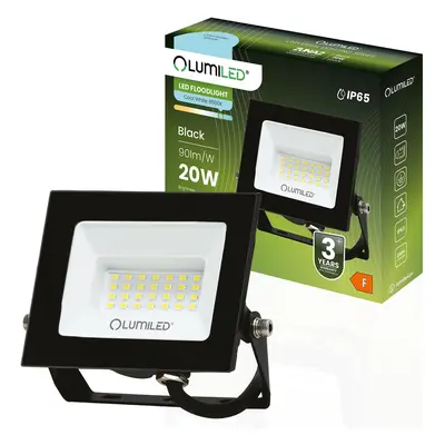 Reflektor LED ZUNA2 20W 1800lm 6500K IP65 černá LUMILED