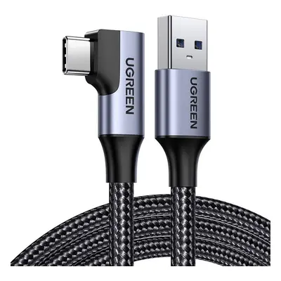 Kabel USB na USB-C, úhlový UGREEN US385, 3A, 1m (černý)