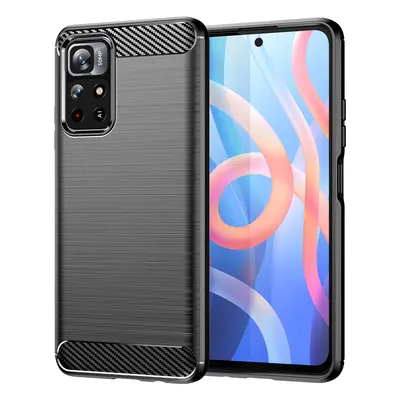 Carbon Case flexibilní kryt pouzdra Xiaomi Redmi Note 11 černý