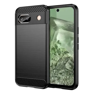 Pouzdro Carbon Case pro Google Pixel 8A flexibilní silikonové karbonové pouzdro - černé