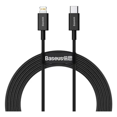 Kabel USB-C na Lightning Baseus Superior Series, 20W, PD, 2m (černý)