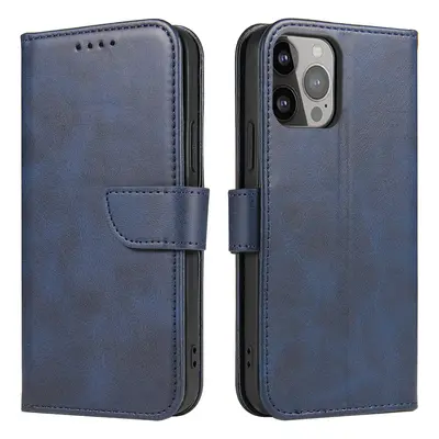 Elegantní pouzdro Magnet Case s flipovým krytem a funkcí stojánku iPhone 13 Pro modré