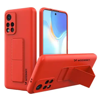 Wozinsky Kickstand Case silikonové pouzdro se stojánkem pro Xiaomi Redmi 10 červené