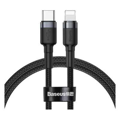 Kabel USB-C na Lightning PD Baseus Cafule, 18 W, 1 m (černý/šedý)