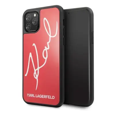 Pouzdro Karl Lagerfeld Signature Glitter pro iPhone 11 Pro Max - červené