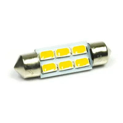 LED auto žárovka 12V LED C5W 6SMD5630 36mm Teplá