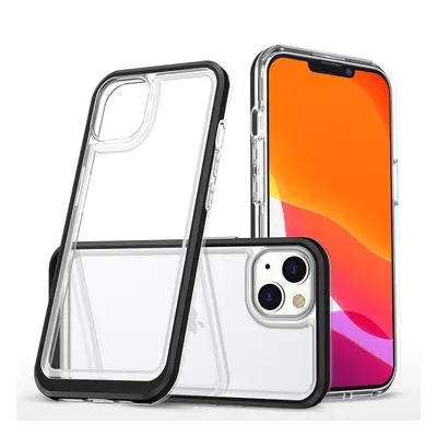 Průhledné silikonové pouzdro 3v1 pro iPhone 14 Plus s rámečkem černé