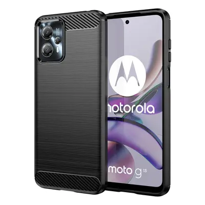 Karbonové pouzdro pro Motorola Moto G53 / G13 flexibilní silikonové karbonové pouzdro černé