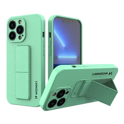 Wozinsky Kickstand Case silikonové pouzdro se stojánkem iPhone 13 mini mint