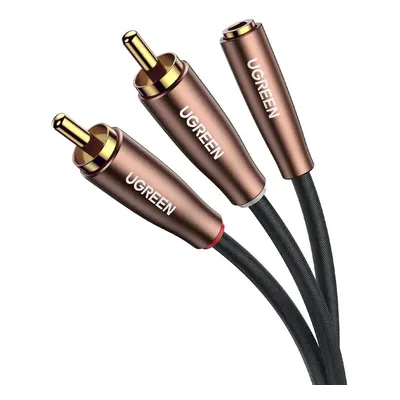 Ugreen audio kabel 3,5 mm mini jack (samice) - 2RCA (samec) 5m hnědý (AV198 60988)