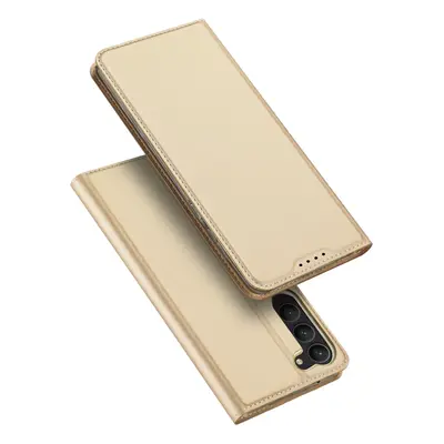 Dux Ducis Skin Pro pouzdro Samsung Galaxy S23+ flip cover card wallet stand gold