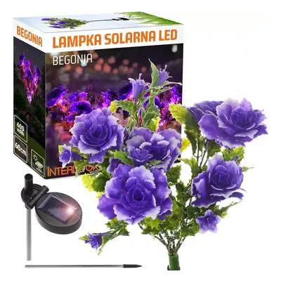 FLD-27-PURPLE | Begonia LED solární zahradní lampa | 60 cm, 600 mAh