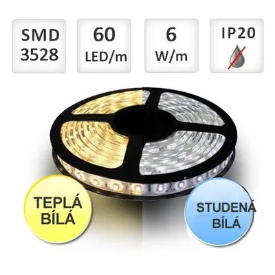 LED pásek 60ks/m SMD2835 6W/m 1m CCT