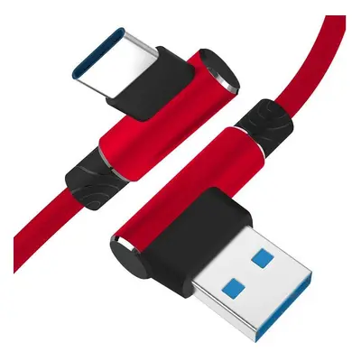 Rohový USB kabel A/M - USB C/M 2m, Quick charge 3.0 2.4A, červený