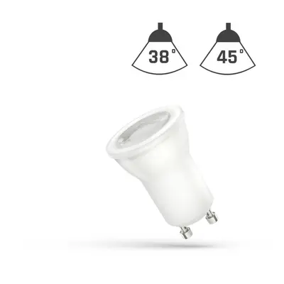 LED MR 11 GU10 s čočkou 230V 4W SMD 45° Studená bílá