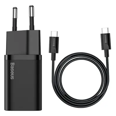 Baseus Super Si Quick Charger 1C 25W s kabelem USB-C na USB-C 1m (černý)