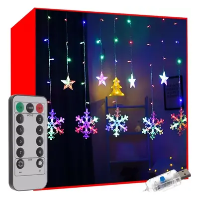 Světelný závěs 138 LED USB multicolor KŚ19742