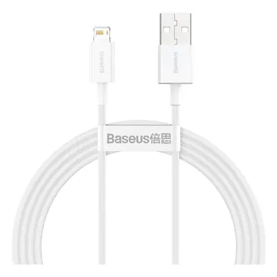 Kabel USB na Lightning Baseus Superior Series, 2,4 A, 1,5 m (bílý)