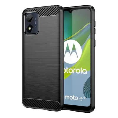 Karbonové pouzdro Motorola Moto E13 flexibilní silikonové karbonové pouzdro černé