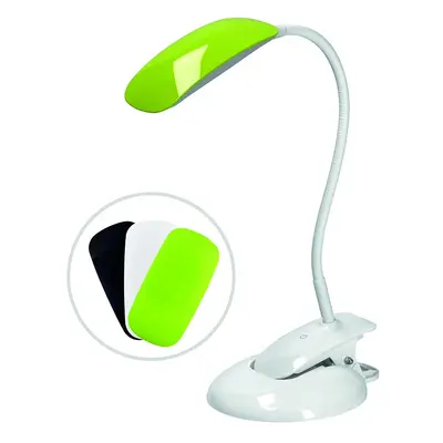 Solight LED stmívatelná lampička 2v1, podstavec i klip, 5W 4000K, 3 barevné kryty