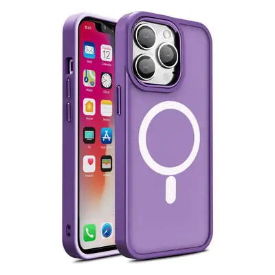 Magnetické pouzdro s MagSafe Color Matte Case pro iPhone 15 Plus - fialové