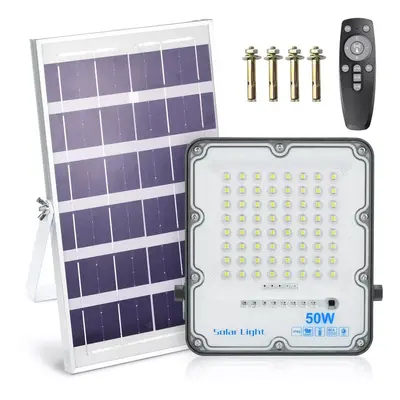 Set LED reflektor 50W + Solární panel 6V/6W s dálkovým ovládáním | 1500lm, 3000mAh, IP66