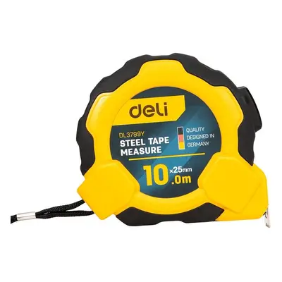 Deli Tools svinovací metr EDL3799Y, 10 m/25 mm (žlutý)