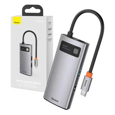 Rozbočovač 4 v 1 Baseus Metal Gleam Series, USB-C na USB 3.0 + USB 2.0 + HDMI + USB-C PD