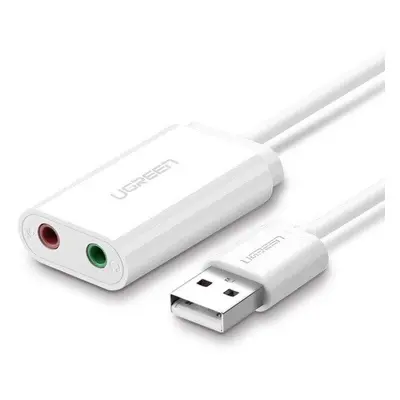 Externí zvuková karta USB UGREEN 15cm (bílá)