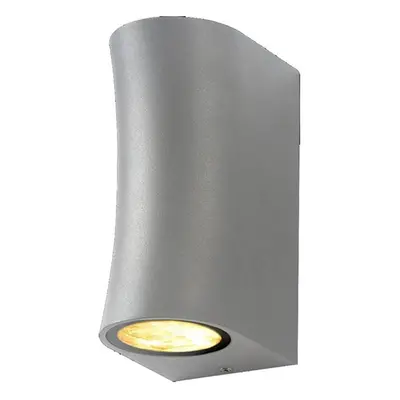 WALL LAMP ALUMINIUM SILVER BODY 2xGU10 SOCKET