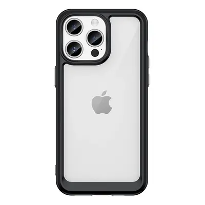 Zesílené pouzdro s pružným rámem pro iPhone 15 Pro Max Outer Space - černé