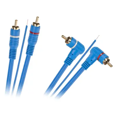 Kabel 2 x RCA - 2 x RCA + vodič 5 m úhlový - rovný