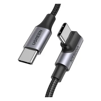 Kabel USB-C na USB-C, úhlový UGREEN US334 5A, PD 100W, 1m (černý)