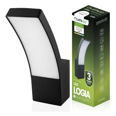 Svítidlo fasádní LED externí nástěnný černá Svítidlo zahradní 10W 4000K IP44 LOGIA LUMILED