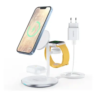 Choetech T585-F indukční nabíjecí stanice 3v1 iPhone 12/13, AirPods Pro, Apple Watch bílá