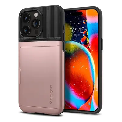 Pouzdro Spigen Slim Armor CS pro iPhone 15 Pro - růžové