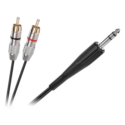 Kabel JACK 6.3 stereo - 2x RCA cinch 3m