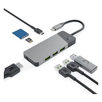 Adapter HUB GC Connect 7in1 (3xUSB-A 3.1 HDMI 4K 60Hz USB-C PD 85W) pro Apple MacBook M1/M2, Len