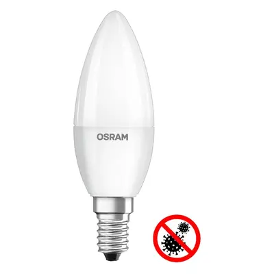 LED žárovka E14 B35 5,5W = 40W 470lm 6500K Studená 200° OSRAM Antibakteriální