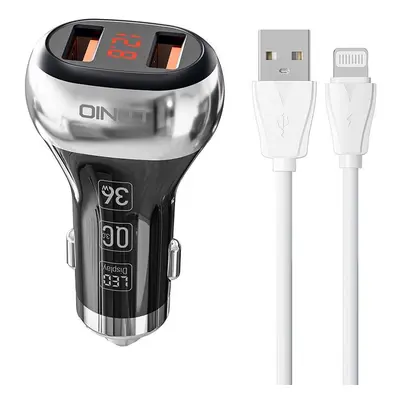 LDNIO C2 2USB nabíječka do auta + Lightning kabel