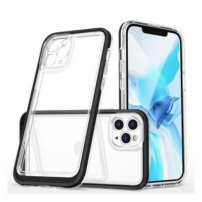 Průhledné pouzdro 3v1 pro iPhone 11 Pro Max gelové pouzdro s rámečkem černé