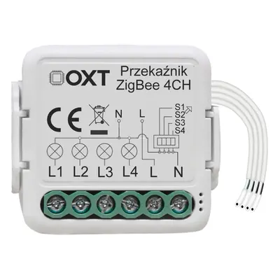 OXT mini reléový modul 4 obvody ZigBee TUYA