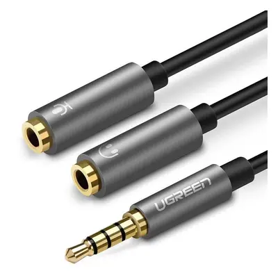 UGREEN AUX audio rozbočovač UGREEN kabel mini jack 3,5 mm (samec) na sluchátka + mikrofon (samic