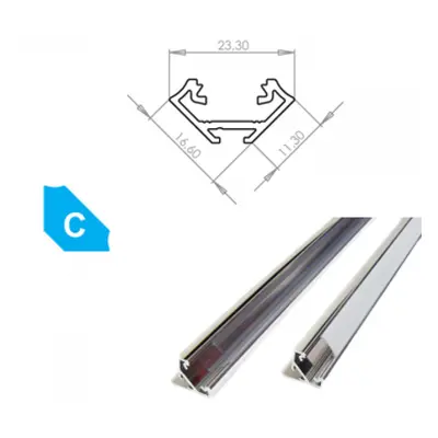 Hliníkový profil LUMINES C 3m pro LED pásky, hliník