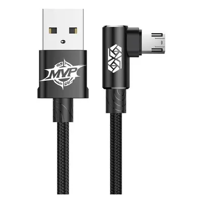 Kabel USB-Micro USB, úhlový Baseus MVP Elbow 1,5A 2m (černý)