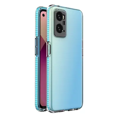 Spring Case Realme 9i, Oppo A36 / A76 / A96 silikonové pouzdro s rámečkem světle modré